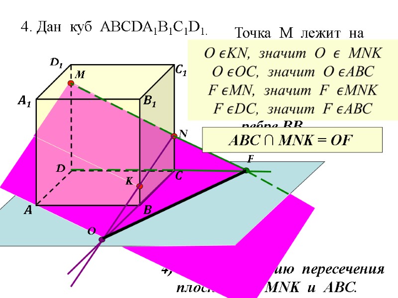 4. Дан  куб  АВСDA1B1C1D1. D1 D С1 С В1 В А1 А